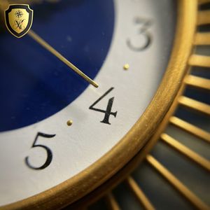 Reloj de Pared Grande de Cuarzo Metálico de Lujo, Estilo Moderno de Mediados de Siglo, Decorativo con Diseño de Rayos de Sol, para Hogar, Dormitorio, Oficina, Salón - Product Image 4