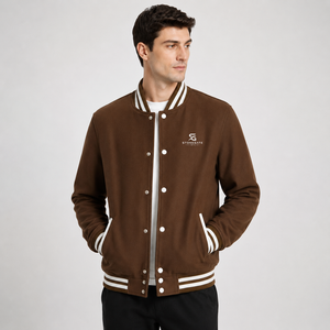 Chaqueta de Béisbol Letterman para Hombre, Chaqueta Varsity de Mezcla de Algodón, Chaqueta Bomber Informal de Manga Larga, Chaqueta Varsity para Hombre, Chaqueta Bomber Letterman de Béisbol - Product Image 1