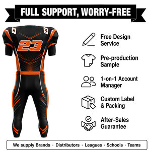 Camiseta de Fútbol Americano Personalizada para Hombre, Sublimada, Transpirable, de Poliéster, Cuello en V, Manga Corta, Número de Equipo 23 - Product Image 2