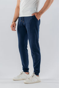 KATBROS INDUSTRY <b>Men's</b> <b>Navy</b> Blue Loose Fit 100% Cotton Casual <b>Joggers</b> Elastic Waist Side Pockets Lightweight Knitted Autumn Wear - Product Image 6
