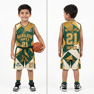 Ensemble de maillots et shorts de basketball personnalisés pour enfants, sublimation, respirant, séchage rapide, tenue d'équipe, fabricant OEM - Product Image 5