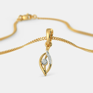Collar con Colgante de Diamante Cultivado en Laboratorio, Corte Brillante Redondo, en Oro Amarillo de 14K, para Mujer - Product Image 6