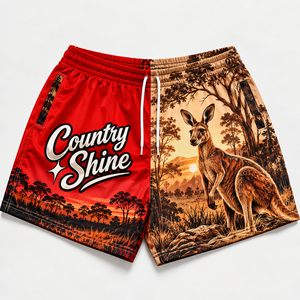 Customised Australian Western Country Footy Rugby Summer <b>Shorts</b> for <b>Men</b> Solid Waterproof Breathable Pockets Zippers Sublimation - Product Image 1