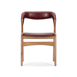 Modern Midcentury High-Back <b>Foldable</b> Solid Wood Dining Chair Cotton Upholstery Curved Backrest Eco-friendly Home Home Furniture - Product Image 2