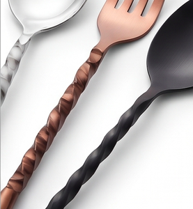 Twisted Handle Cutlery Set Elegant <b>Knife</b> <b>Fork</b> Spoon Flatware Perfect For Home Dining Restaurants Hotels <b>And</b> Events - Product Image 3