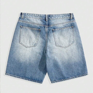 Shorts en jean décontractés pour hommes SHY SPORTS, sur mesure, style vintage, fermeture éclair, ourlet brut, tissu en coton respirant, séchage rapide, été - Product Image 5