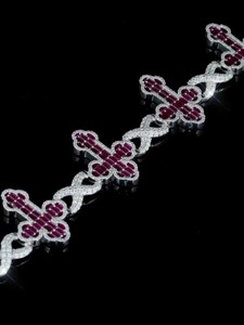 Pulsera de Plata con Moissanita y Cruz, Joyería Religiosa de Lujo Brillante, Elegante Pulsera de Eslabones para Mujer, Regalo Exclusivo - Product Image 4