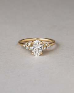 High End Luxury Platinum 950 Lab Grown Diamond Engagement <b>Ring</b> Designer Petal <b>Crown</b> Cluster Manufacturer Boutique Supply - Product Image 4