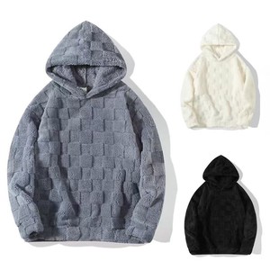 Sudadera con Capucha para Hombre, Tendencia 2026, Sudadera de Forro Polar, Talla Grande, Color Sólido, Informal, para Invierno, con Bolsillo, Gris, Negro, Blanco - Product Image 1