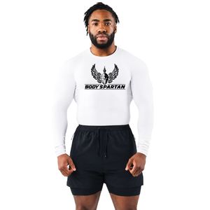 Camiseta Deportiva de Compresión de Manga Larga Blanca para Hombre, Ligera, Ropa Deportiva para Entrenamiento y Running - Product Image 1