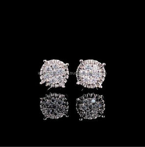 Round Moissanite Diamond <b>Stud</b> Earrings In 925 Sterling <b>Silver</b> Luxury Fine Jewelry For Women - Product Image 4