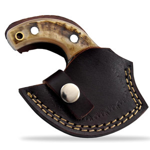 Custom Handmade Damascus Steel Pizza Cutter Hatchet <b>Wood</b> Handle Leather Sheath Kitchen <b>Cutting</b> <b>Tool</b> THEWIZ CRAFTS 3-Year - Product Image 4