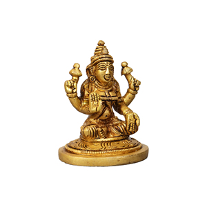 Estatua de Lakshmi de Latón Hecha a Mano para el Hogar, Templo, Decoración de Puja, Regalo Espiritual, Figurita - Product Image 3