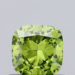 0.56 Carat <b>Cushion</b> Cut Lab Grown Diamond Fancy Vivid Green VVS2 IGI Certified CVD Loose Diamond Wholesale for Jewelry Making - Product Image 1