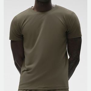 T-shirt uni pour homme, manches courtes, col rond, décontracté, doux, respirant, vêtements d'été - Product Image 1