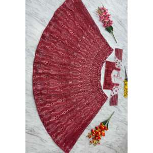 Designer Tendance Plus Beau Fil Broderie Lehenga Choli Taille 2XL - Product Image 3