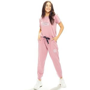 Ensemble haut et pantalon de pyjama en coton et lycra pour femme, ensemble de survêtement - Product Image 1
