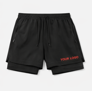 Custom Logo 2 In 1 Training <b>Shorts</b> <b>Men's</b> Layered Gym <b>Shorts</b> <b>Compression</b> Liner Running <b>Shorts</b> For <b>Men</b> 2026 - Product Image 1