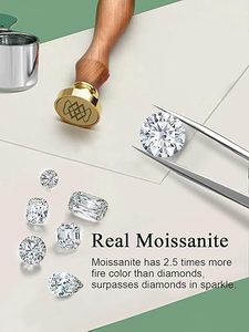 <b>925</b> Sterling <b>Silver</b> Gold Plated Emerald Cut and Heart Moissanite Engagement <b>Ring</b> for Women - Product Image 3
