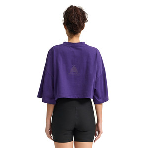 T-shirts courts amples personnalisables pour femmes, dernière mode, écologiques, 100 % coton, séchage rapide, avec logos brodés et imprimés - Product Image 3