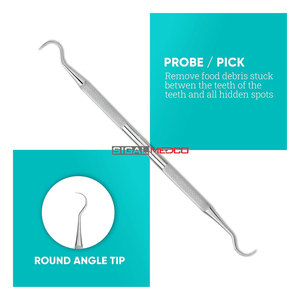 Removedor de Placa Dental Profesional, Juego de 5 Piezas, Manual, Acero Inoxidable, Agarre Ergonómico, Kit de Limpieza Dental y Reparación de Rellenos Dentales - Product Image 2