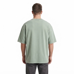 Camiseta Oversize para Hombre, Cuello Redondo, Manga Corta, Estilo Casual Urbano, Algodón, Corte Holgado Minimalista, Top Básico - Product Image 2