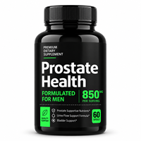 Complément alimentaire pour la santé de la prostate chez l'homme, 850 mg, 60 capsules, formule pour le soutien du flux urinaire et de la vessie, étiquette privée OEM