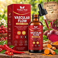 Gouttes Naturelles à Base de Plantes pour la Circulation Sanguine : Cayenne, Curcuma, Aubépine, Betterave, K2, D3 – Santé Cardiaque, Énergie, Métabolisme – Pour Adultes, Compatible Végétalien