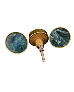 ลูกบิดประตูไม้เรซิ่นทำมือคุณภาพดีเยี่ยม วัสดุไม้ธรรมชาติและหิน พร้อมอุปกรณ์ฮาร์ดแวร์สำหรับประตู ผลิตในอินเดีย - Product Image 5