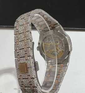 Reloj de Lujo DAZZLING JEWELS de Alta Calidad, Estilo Hip Hop, Correa de Acero Inoxidable, Moissanita VVS, Zafiro Blanco Baguette, Mecánico Analógico - Product Image 2