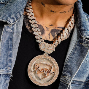 Collar Personalizado de Plata 925 con Colgante de Campana Hip Hop, 26.3CTW, Moissanita VVS1 Certificada por GRA, con Cualquier Número o Letra, para Hombre - Product Image 1