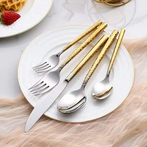 Ensemble de couverts de luxe en acier inoxydable gravé, fourchettes, cuillères et couteaux argentés, élégant service de table pour cuisine et salle à manger - Product Image 6