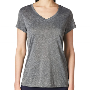 Camiseta de Verano Personalizada para Mujer, Informal, con Logotipo, de Poliéster/Algodón, Antiarrugas, Cuello en V, Manga Corta, Diseño Nuevo 2026 - Product Image 1