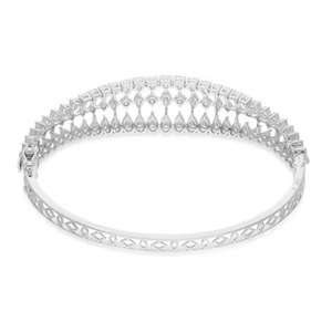 New Customized Round Shape Moissanite Diamond Bracelet Bezel Setting 18K White Gold Diamond Bracelet for Both Women - Product Image 3