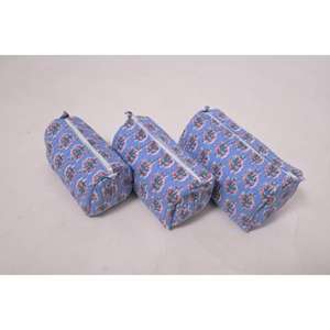 Pochette à maquillage en coton à imprimé floral, jolie trousse à cosmétiques, trousse de toilette à fermeture éclair, organiseur de maquillage de voyage, cadeau pour femmes - Product Image 6