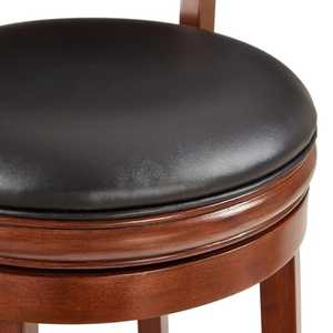 Solid Wood <b>Bar</b> <b>Stool</b> Swivel Counter Chair Upholstered Seat and <b>Backrest</b> PU Leather for Kitchen Cafe Restaurant - Product Image 4