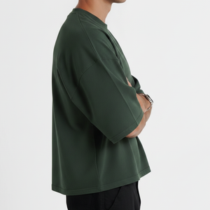 เสื้อยืดแขนสั้นทรงหลวมสำหรับผู้ชาย ปรับแต่งได้ เนื้อผ้าหนา ผสมผ้าฝ้าย/โพลีเอสเตอร์ 100% พิมพ์ลายซิลค์สกรีน สไตล์ฮิปฮอป - Product Image 6