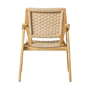 เก้าอี้ทานข้าวไม้สักแท้คุณภาพสูง งานแฮนด์เมด เบาะหวาย พนักพิงหวาย เป็นมิตรกับสิ่งแวดล้อม ทันสมัย แข็งแรง ทนทาน เหมาะสำหรับใช้งานเชิงพาณิชย์ - Product Image 6