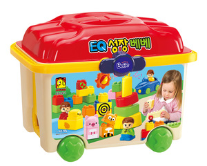 OXFORD BEBE EQ Plastic Building <b>Block</b> Set Wheels Animal-themed Pig Tortoise Design Unisex Kids Infant Toddler Age +3mth Made - Product Image 1
