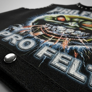 เสื้อกล้ามพังก์สไตล์วินเทจร็อคพิมพ์ลายกราฟิกแบบสั่งทำ OEM ODM สำหรับผู้ชาย ผ้าฝ้ายฟลีซสไตล์โกธิค - Product Image 4