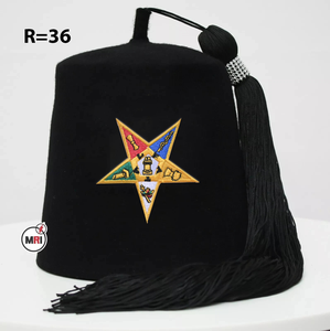 Fez Formal Personalizado con Bordado OES, Ajustable, Único y Tradicional, ORDEN DE LA ESTRELLA DEL OESTE, Fez Negro OES - Product Image 5