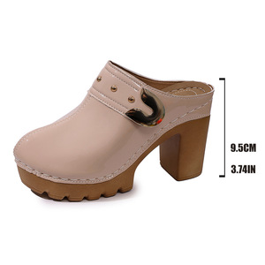 รองเท้าส้นเตารีดแบบสวมสำหรับผู้หญิง ปี 2026 สไตล์ยุโรปอเมริกัน ไซส์ใหญ่ รองเท้าส้นสูงแฟชั่น รองเท้าผู้หญิง - Product Image 5