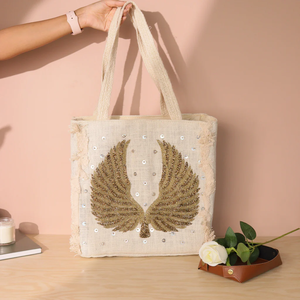 Sac fourre-tout 100 % naturel fait main pour femme, style décontracté, fabriqué en Inde par Whimsy Art Craft - Product Image 1