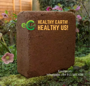 Eco2go Vietnam High Quality 100% Natural Coconut <b>Coir</b> Peat <b>Block</b> Biodegradable Low EC pH 5.5-6.0 Round for Hydroponics - Product Image 5