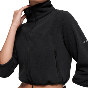 New Women's Polar Fleece Retreat Cropped Jacket Fleece Pullover Jacket High Neck Cropped Outerwear Private <b>Label</b> Custom OEM - Product Image 3