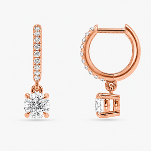 14k <b>Solid</b> <b>Gold</b> IGI Certified Lab-Grown Diamond Solitaire <b>Huggie</b> Earrings E Color VS1-VVS2 Clarity Wedding Gift - Product Image 4