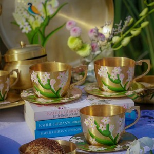 Premium Handcrafted Brass <b>Tea</b> <b>Set</b> Rich Golden Finish Excellent Heat Retention Timeless Traditional Elegance Perfect for Parties. - Product Image 3
