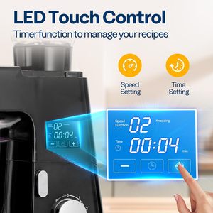 Robot pâtissier multifonction 9-en-1 avec fonction fermentation, batteur électrique de cuisine 6 vitesses 7,5 litres avec minuteur, pour la préparation de biscuits - Product Image 2