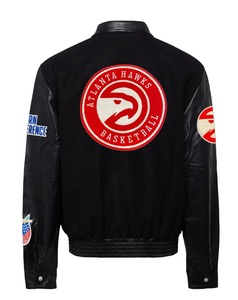 Veste en laine et cuir des Atlanta Hawks, noire - Product Image 1