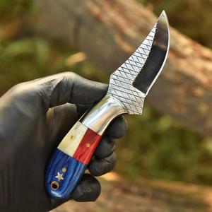 Handmade Premium Hunting Knife Bushcraft Fixed Blade Cowboy Hunting Knife High Carbon Steel Skinning Knife with <b>Leather</b> Sheath - Product Image 2